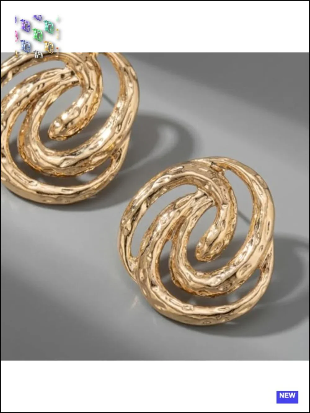 Hammered Abstract Swirl Knot Dangle Earrings, Lightweight Post Back, Statement